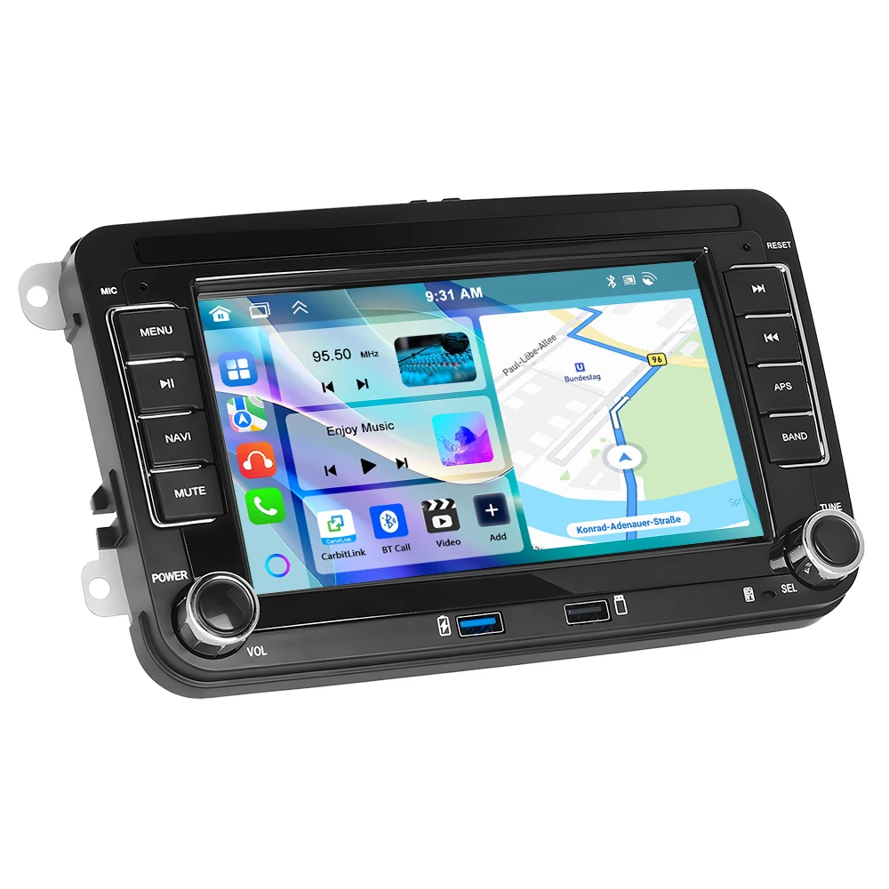Podofo Carplay 2Din Android Auto Multimedia Speler voor VW SAGITAR JATTA JETTA MAGOTAN Android Auto GPS Mirror Link Auto Audio - afbeelding 2