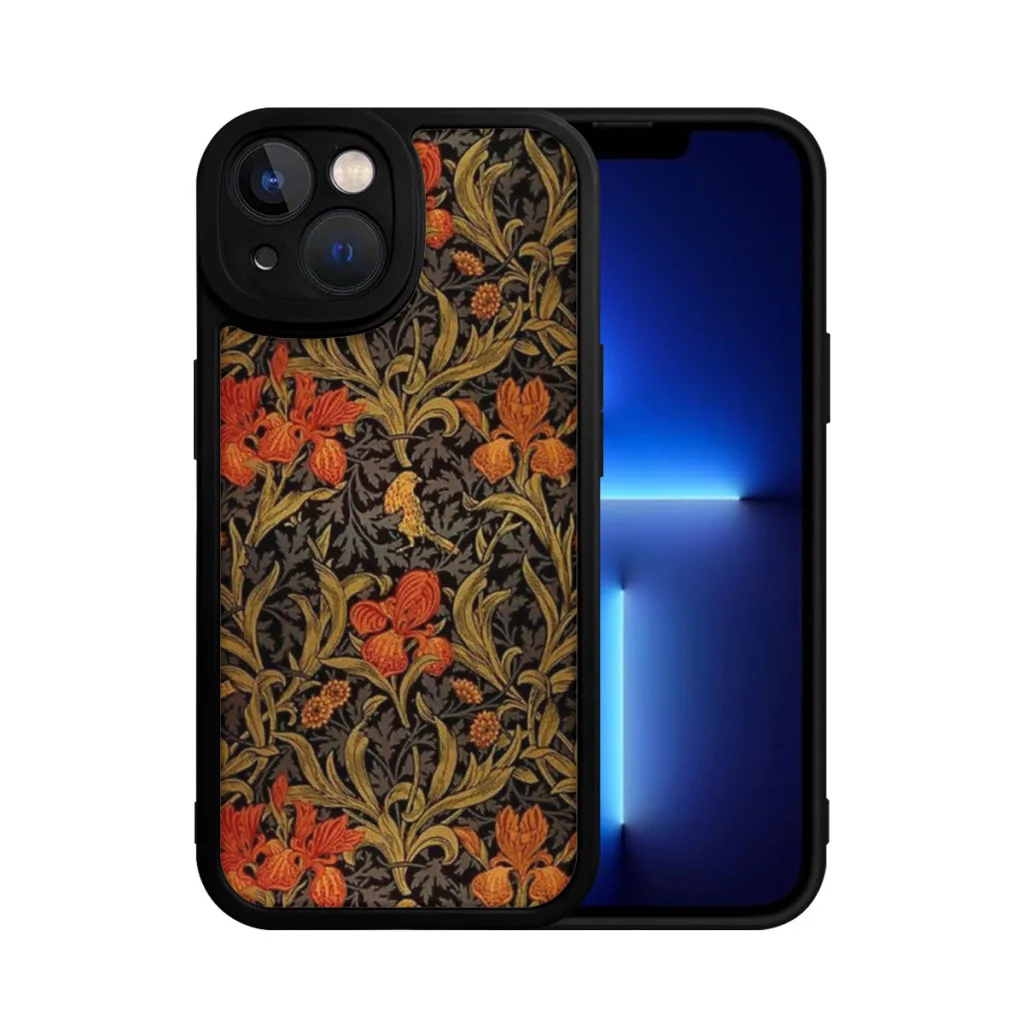 Vintage Victorian Wallpaper 4, William Morris Phone Case For iPhone 15 Pro Max Plus Soft  Silicone Cover