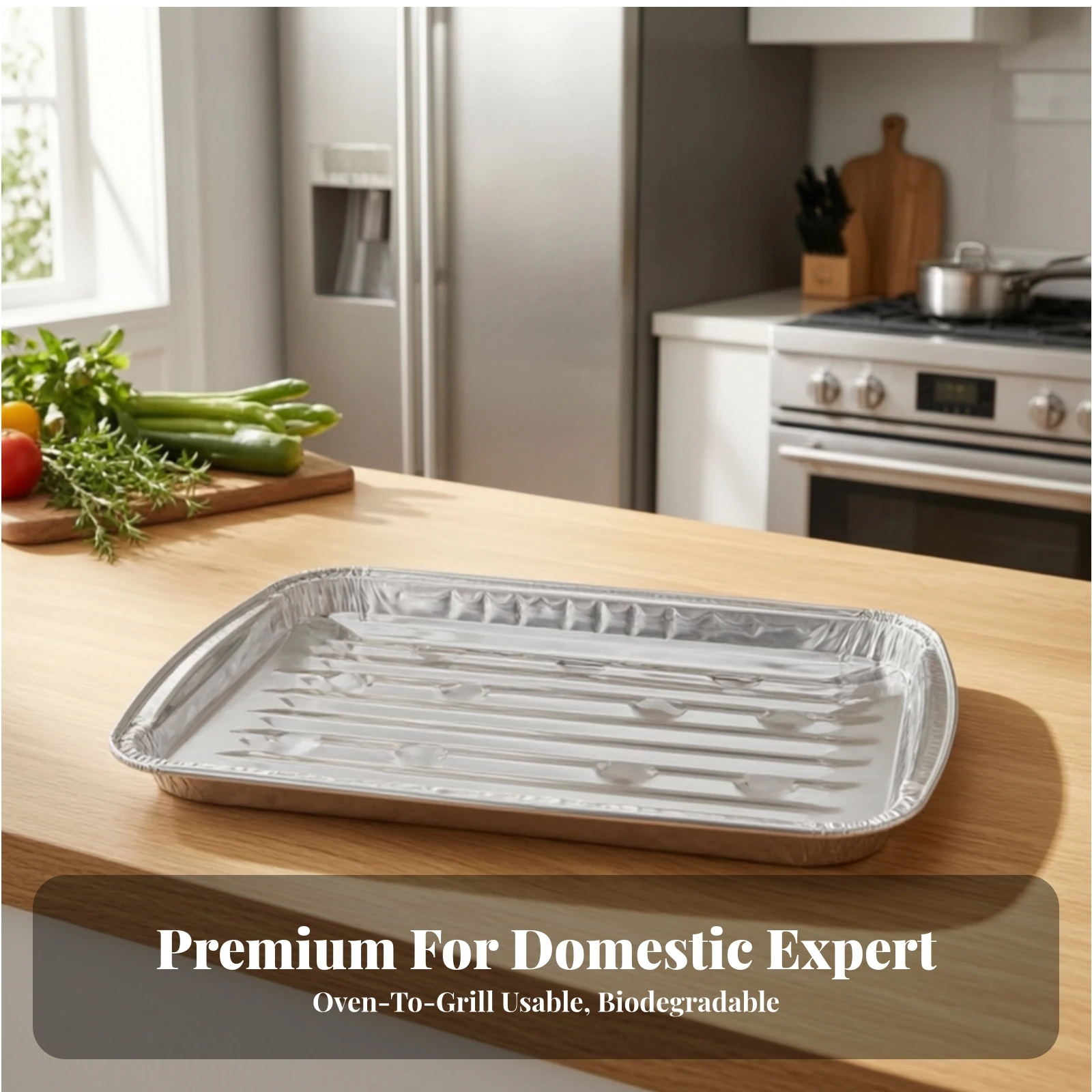 10 Pieces Pans Oven Safe Disposable Aluminum Foil Tray Foil Tray with Ribbed Base Heavy-Duty Aluminum Baking Pans for Home Cooks