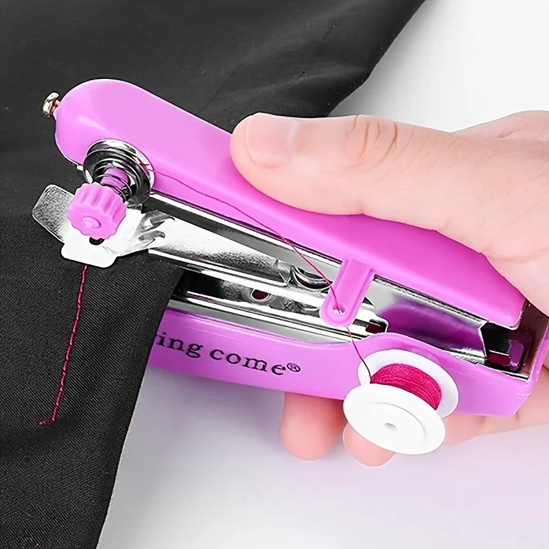 Portable Mini Handheld Sewing Machine Easy Quick Stitch Tool For DIY Fabrics Repairs Kids Clothing Space-Saving Tailoring Tool