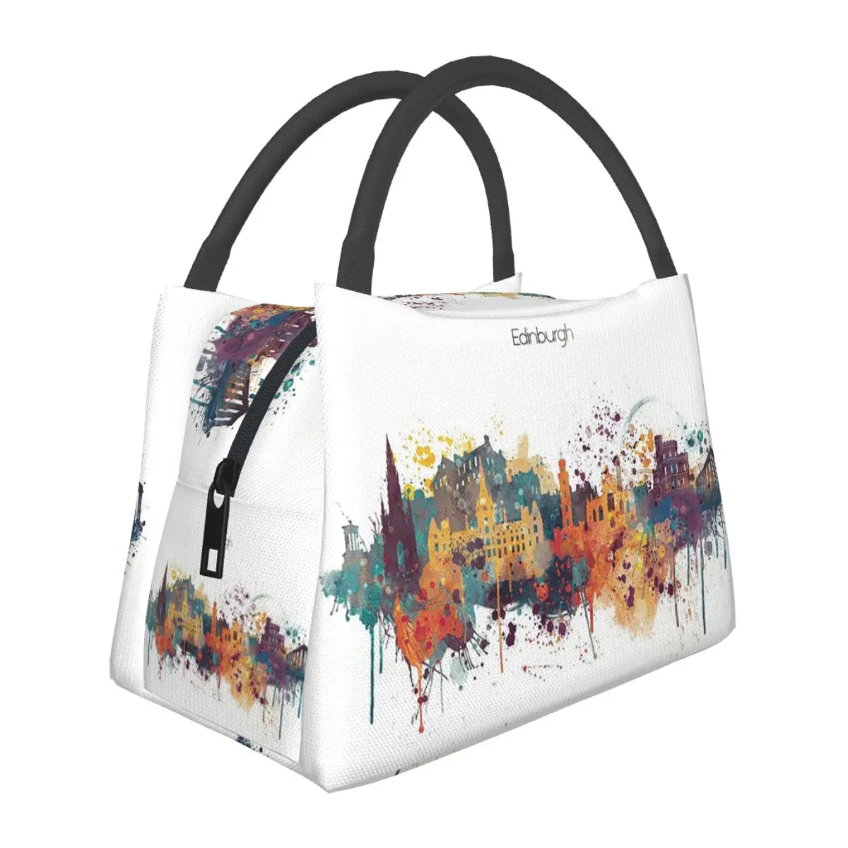 

Edinburgh Watercolour Skyline Insulated Lunch Bag for School Bento Storage Food Boxes Container Cooler Thermal Lunch Box Tote