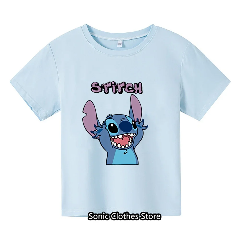 New Lilo & Stitch Tshirt Kids  Anime Summer Fashion Multiple Children's Cartoon Boy Girls T-shirts Men Women Short Sleeve