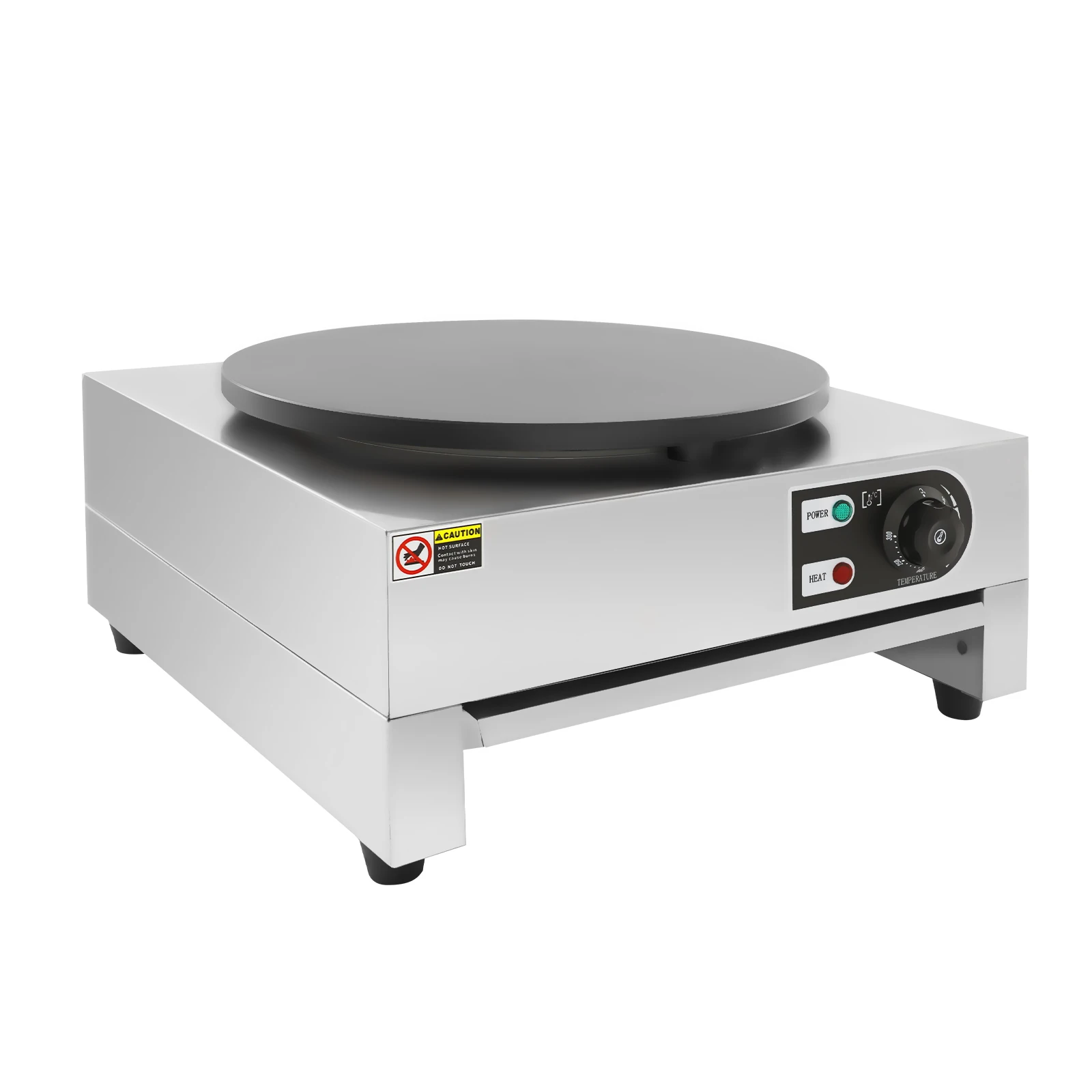 Crêpière électrique 3KW, plaque antiadhésive de 15,75 pouces avec température réglable de 50 à 300 °C ° Crêpière Commerciale pour Restaurant, Café, Food Truck, Prise EU 220V