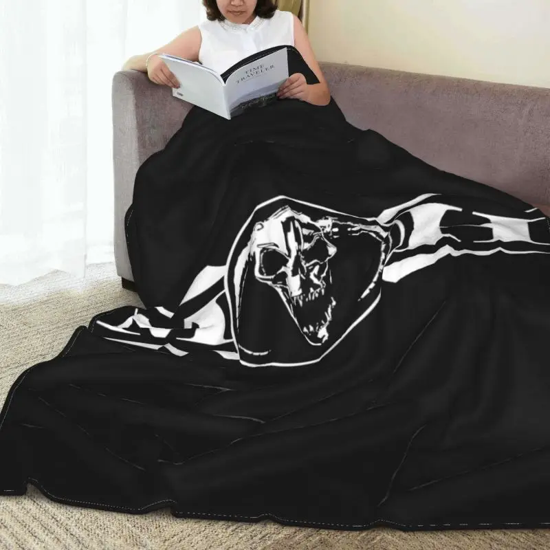 Masters Of Hardcore Logo - M.O.H Skull Blanket Warm Bedspread Four Seasons Faux Fur Throw Sleeping Sheets