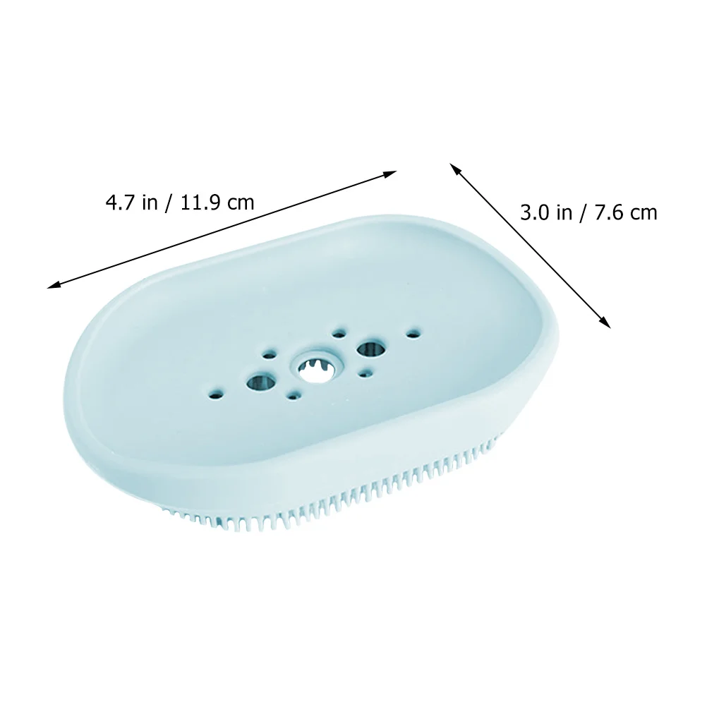 

1pc Silicone Soap Holder Multifunction Drain Organizer Brush Soap Dish Bathroom Kitchen Storage Container Draining Rack Box Case