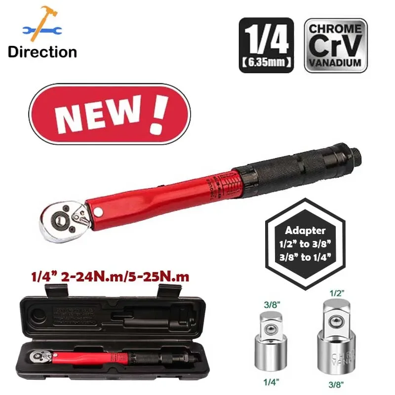 Preciso Chave de Torque Reversível Catraca Chave de Torque Profissional Bicicleta Motocicleta Carro Ferramenta Automotiva 2-n.m 4