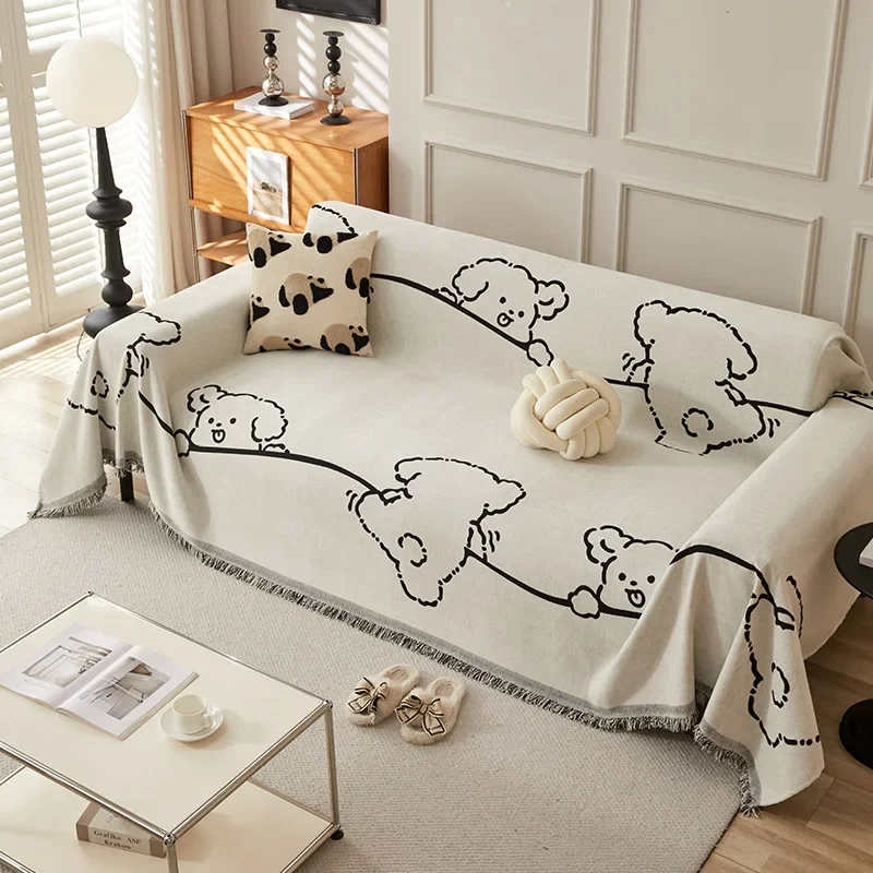 Universal Four Seasons Chenille Sofa Cover Slipcover Ins Style Anti-cat Scratching Double-sided Usable Anti-slip Sofa Cushion