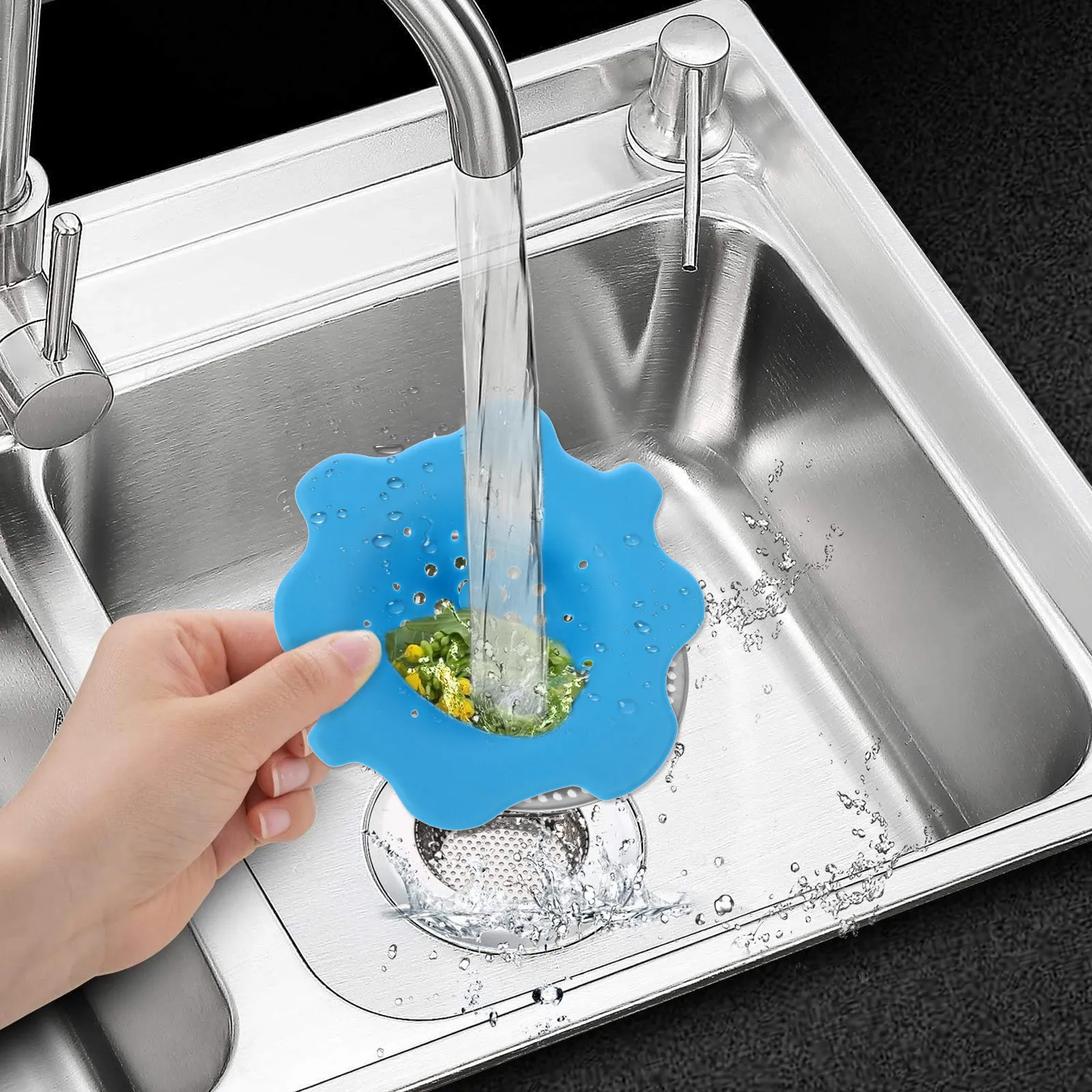 

Набор из 9 силиконовых фильтров-сеток для кухонной раковины, пластиковые защитные сетки от засоров для слива, для дома и кухни