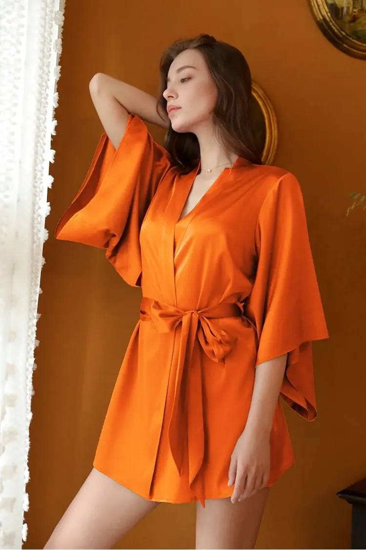 Mulberry Silk Nightdress For Women Night Robe Sexy Lingerie Soft Sleepwear Smooth Robe Dress Nightgown Bathrobe Ladies Pajamas