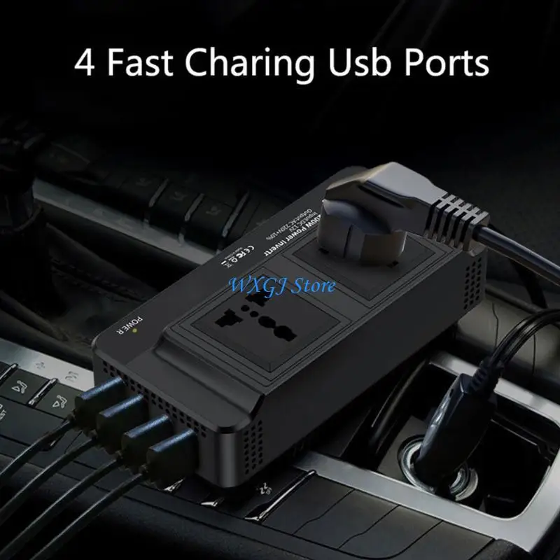 

37JE Power Inverter DC12V To AC220V Socket Car Converter USB Phone Charging Port Inverter Chargers Modified Sine Adapter 200W