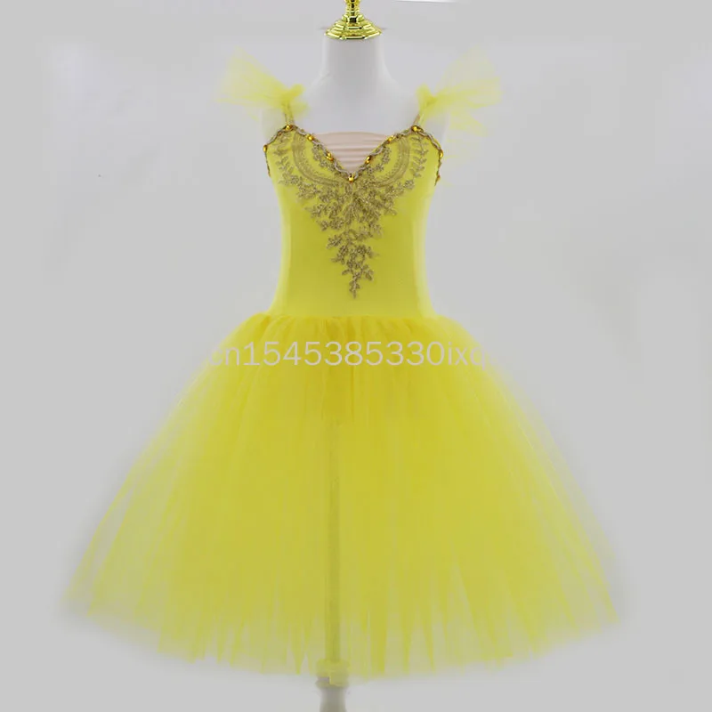 화이트 발레 롱 드레스 로맨틱 발레 사진 전문 발레 백조의 호수 발레 소녀와 어린이 동화 발레 의상