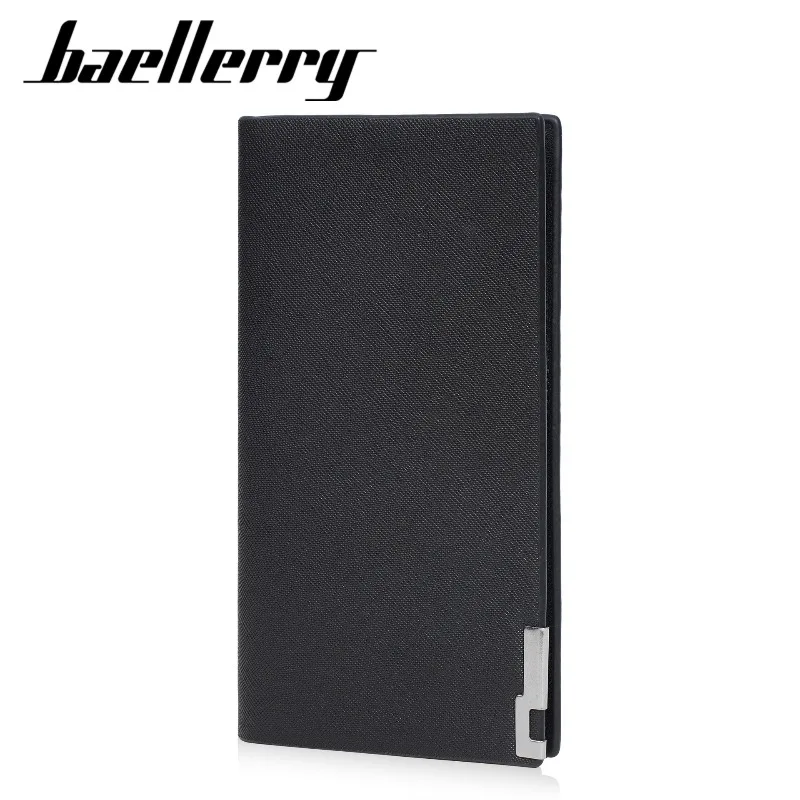 Baellerry Male Long Ultra-thin Folding Canvas Wallet Simple Retro Fabric Style Linen Money Clip Large Capacity Wallets for Men