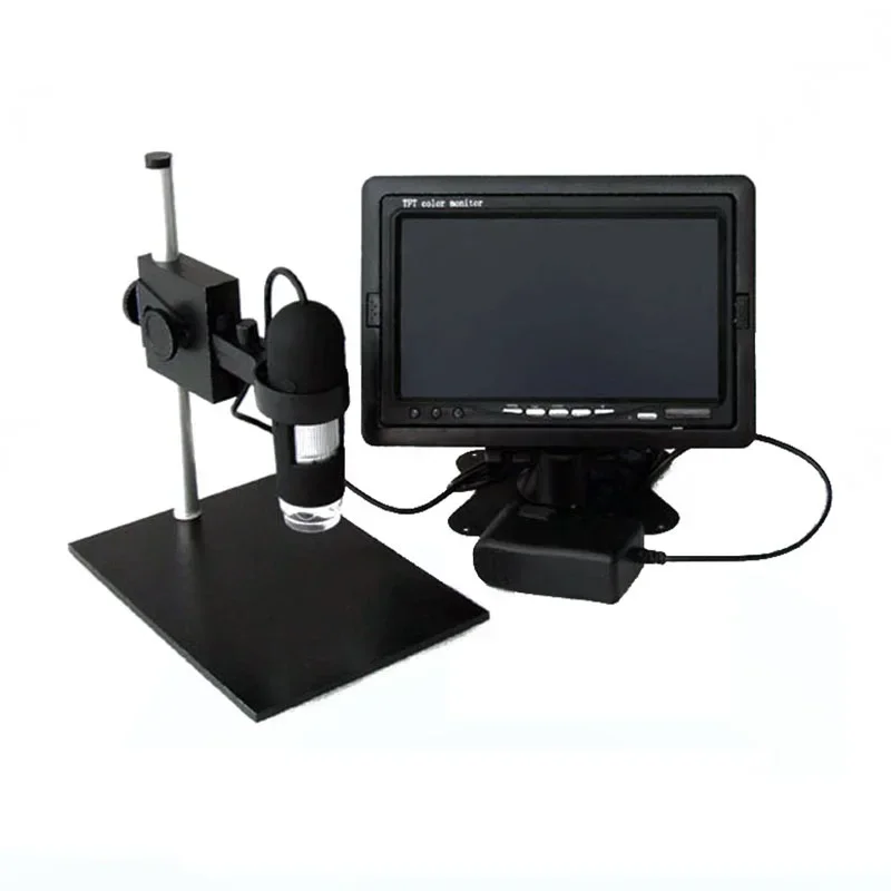 8LED Illuminated 20X/400X USB Zoom Camera Magnifier Portable Digital Video Microscope with Stand LCD Displayer Tools Microscopio