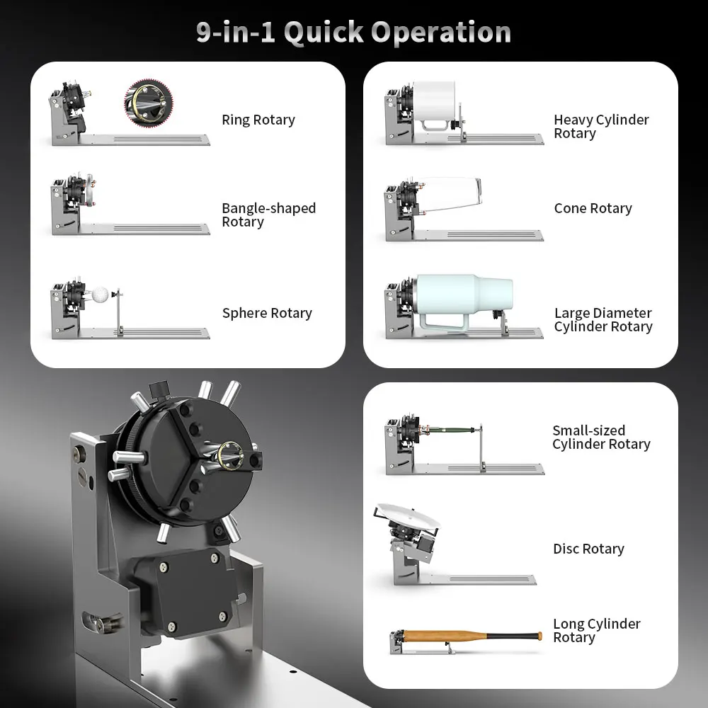 Mandril de operação rápida do eixo A NEJE R6 / rolo giratório