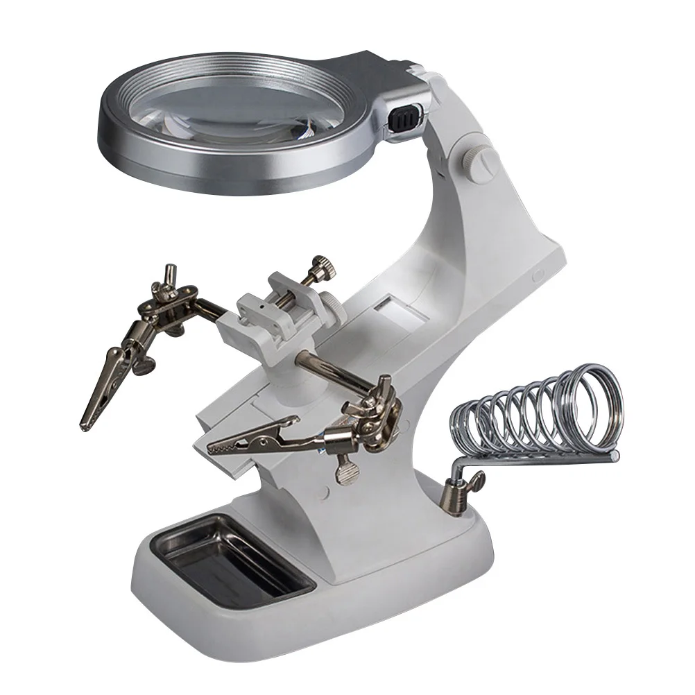 Electronic Energy Saving LED Desktop Magnifier Lamp Adjustable Angle High Brightness Environmental