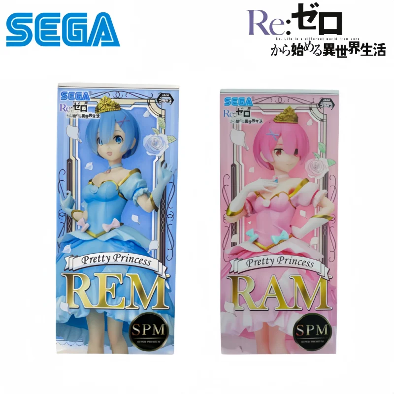 Sega, auf Lager, Originalverpackung, Modell: Re:Zero – Starting Life in Another World, Rem, hübsche Prinzessin, blaues Kleid, Anime-Sammelfigur.