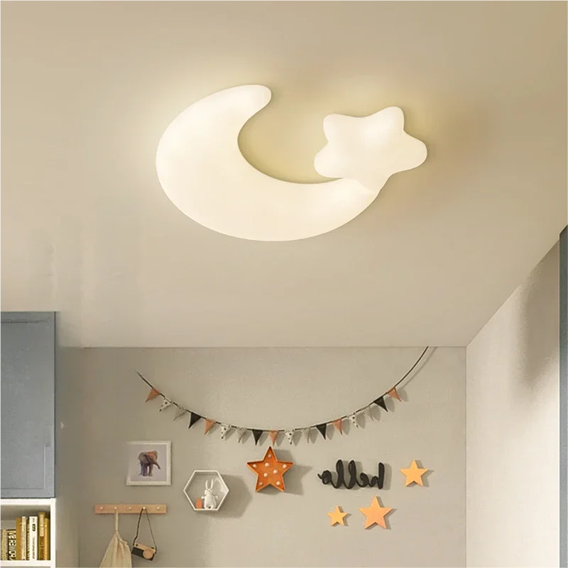 LED Chandelier for the children's room White Moon Ceiling lamp nursery Boy Girl baby room decor Modern bedroom Smart Lighting