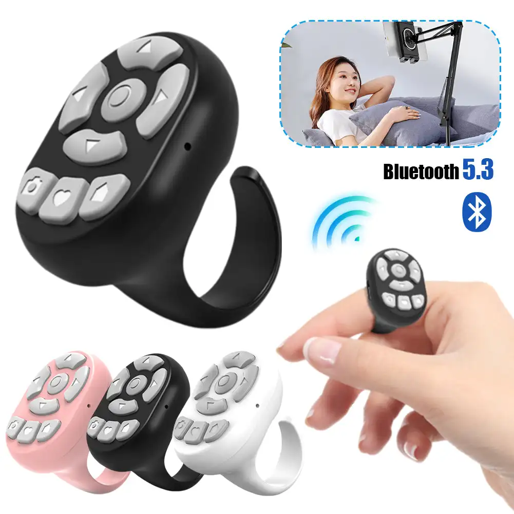 For TikTok Ring Bluetooth Remote Control Fingertip Selfie Video Controller Automatic Page Turner Browsing For Mobile Phone