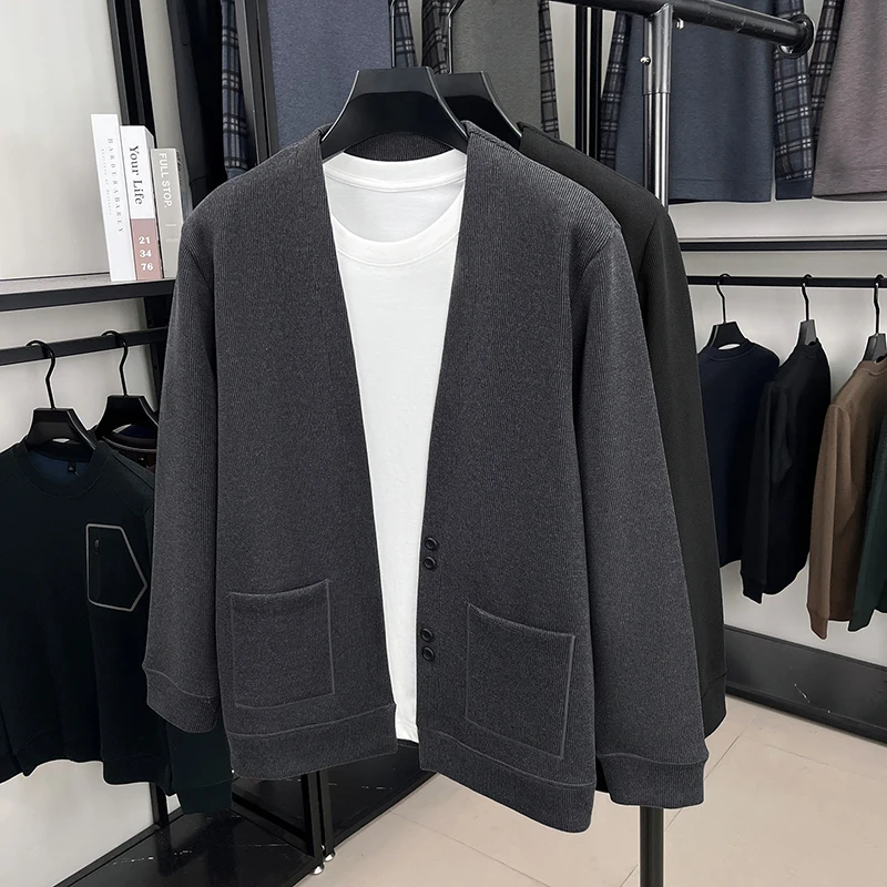 

Autumn Best-selling Light Luxury High-end Wool Sweater Jacket for Men's Casual Fashion Long Sleeved Top Jacket