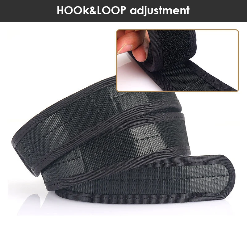 VATLTY 3.8cm Tactical Inner Belt for Men Premium Nylon Rigid Hook & Loop Straps 95cm to 135cm Unbuckled Belt No Buckle Waistband