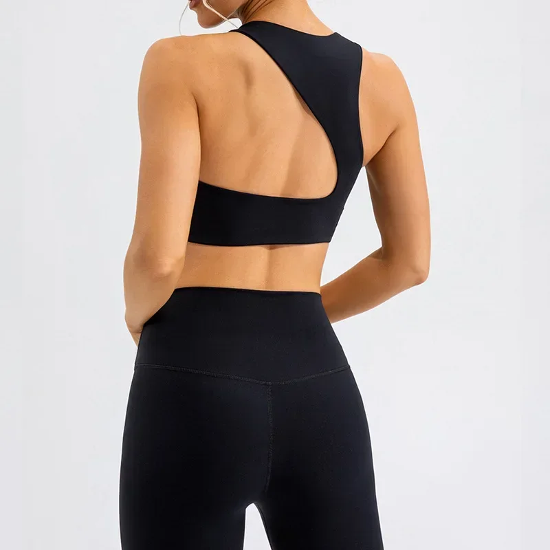 High Waist Slim Running Set, Sports Beauty Back, Fitness Set, Tight Nude, Fashionable Sloping Shoulder