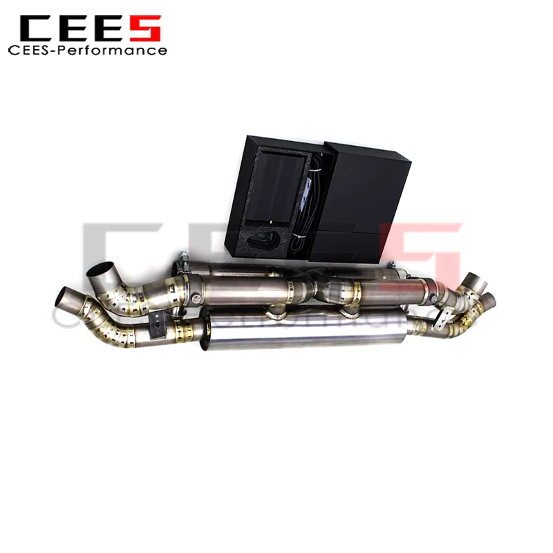

cees for Porsche 911 991/991.2 Turbo (2017-2019) Race Car Rear Axle Exhaust Muffler Valved Catback Exhaust System with Control