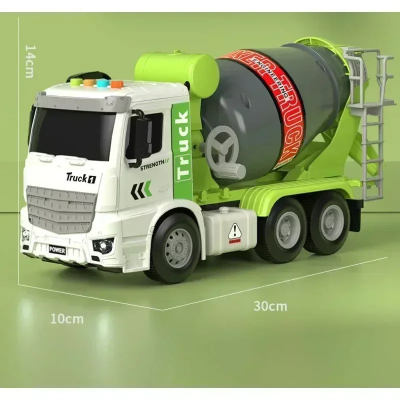 Simulation Engineering Truck Inertial Cement Mixing Discharge Acousto-optic Concrete Set Toy Car Toys for Kids 2 To 4 Years Old