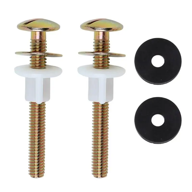 2pcs/set Toilet Screws Universal Toilet Screw Replacement Toilet Screws with Plastic & Metal Washers