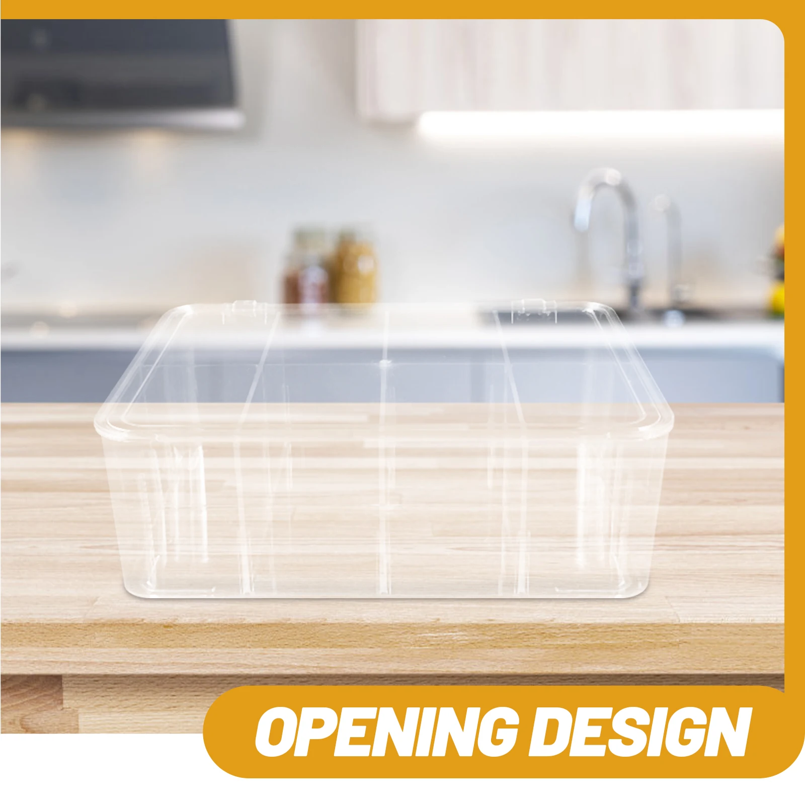 

Acrylic Storage Box with Lid Multi Compartment Tea Organizer Container Desktop Candy Holder Coffee Bag Case Sugar Bag Holder