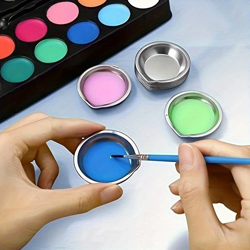 6-12PCS Multi-Purpose Small Drawing Palette with Pour Mouth Portable Pigment Tray Paint Gadgets Suitable for Artist Nail Art ZYF