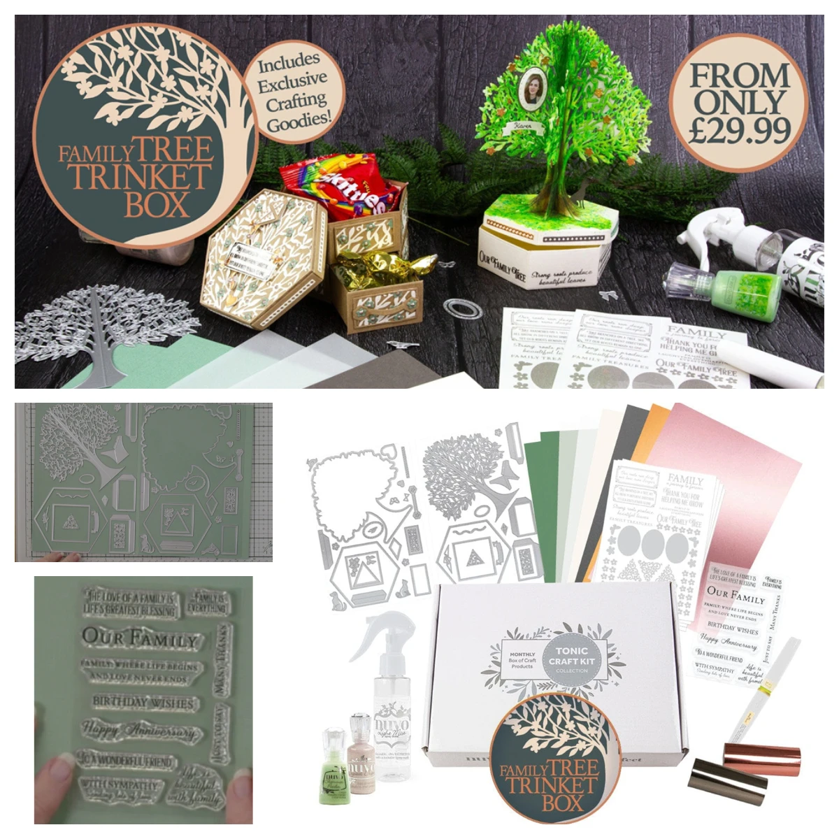 

Family Tree Trinket Box Metal Cutting Dies Scrapbooking Embossed Christmas Twinkling Traditions Die DIY Handmade Album Template