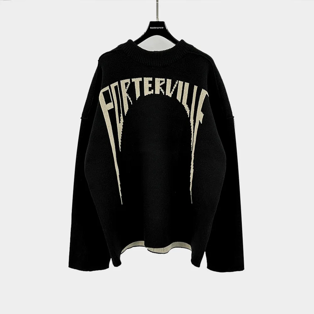 High Street Dark RO Sweater Men's Autumn and Winter New Item Retro Neutral Pullover Loose Sweater Casual Knitted Sweater Top