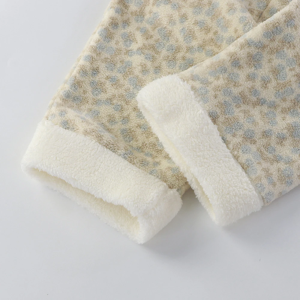 1-12T Winter Fleece-gefüttertes Mädchen-Homewear-Set Kinder-Pyjamas für Jungen Kinder-Sets und Outfits Kinderkleidung Mädchen 2-teilig – Detail 6