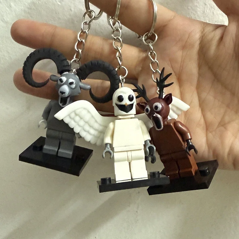 لطيف البسيطة الغزلان البومة الماعز الوحش المفاتيح من 99 ليال في الغابة ثلاثية الأبعاد حقيبة ظهر مطبوعة قلادة هدايا للأصدقاء اكسسوارات السيارات #2