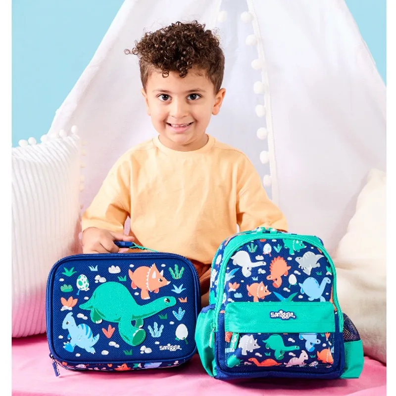 

Australian Smiggle Genuine Blue Dinosaur Backpack Medium Hat Backpack Children'S Backpack Suitcase Juice Cup Straw Cup Gift