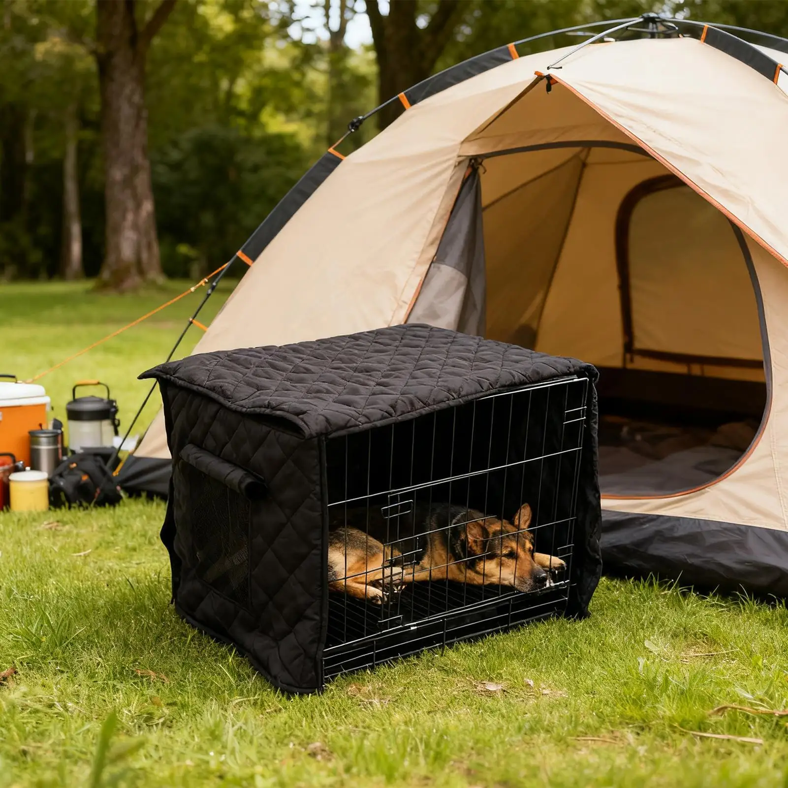 

Dog Cage Cover Ventilated Privacy Large Insulated Waterproof Insulated Kennel Cover For Winter Outside Patio Camping Home Puppy