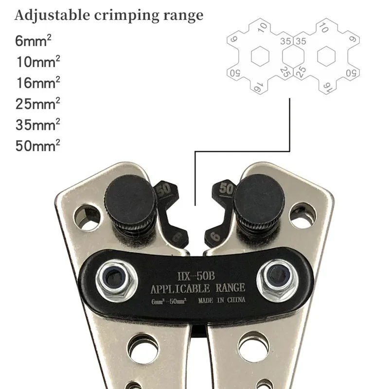 6-50mm2 rozmiary HX-50B 60 sztuk przenośne narzędzie do zaciskania kabli profesjonalne końcówki zaciskarka szczypce uchwyt narzędzia tnące