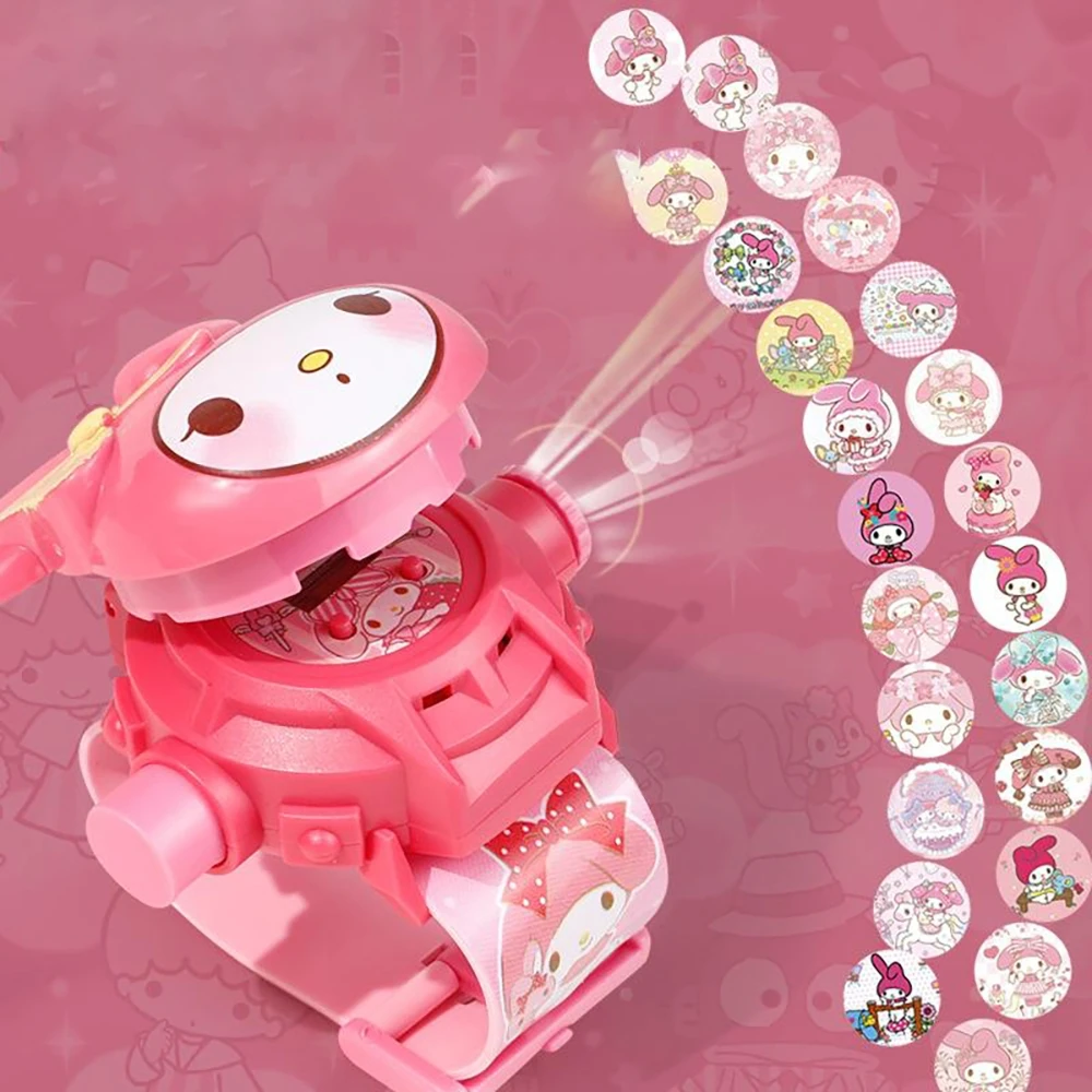 Zegarek projekcyjny Hello Kitty Melody Kawaii Sanrio Cinnamoroll Kuromi Studencki Wielofunkcyjny Zegarek z Kreskówkami Zabawki Prezent dla Dziewczynek