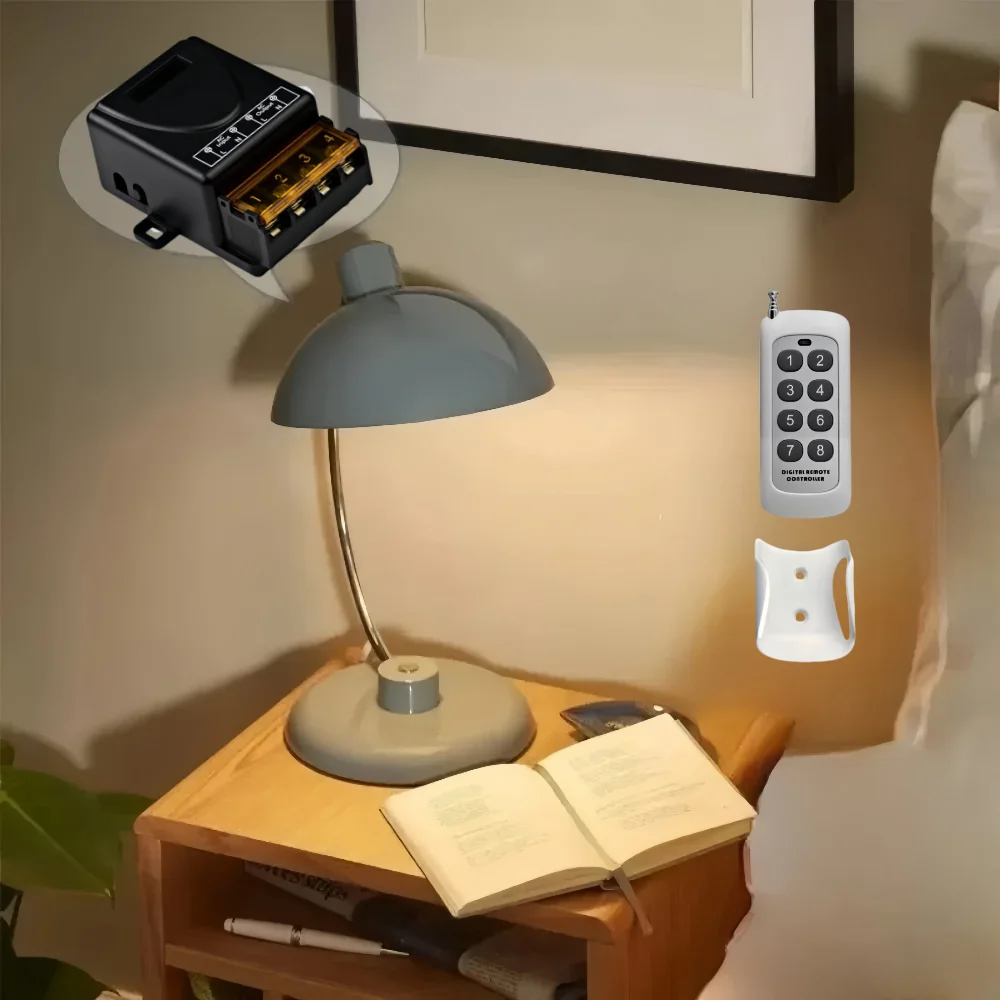 KEBIDU RF 433 МГц 110 В 220 В 230 В легкий пульт дистанционного управления беспроводной передатчик 30A релейный приемник для вентилятора водяного насоса