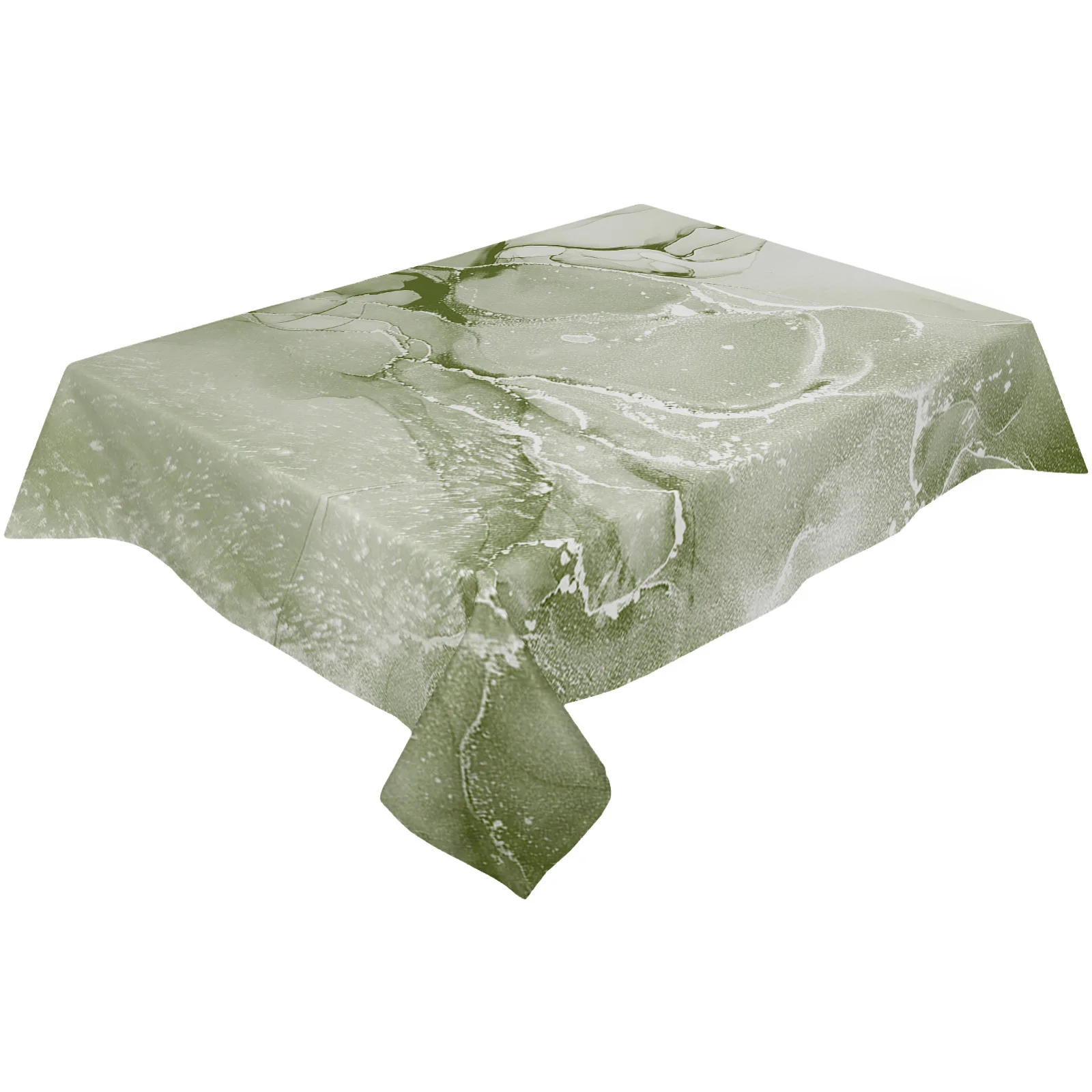 Sage Green Marbled Waterproof Tablecloth Wedding Party Rectangular Tablecloth Holiday Decor Table Cover