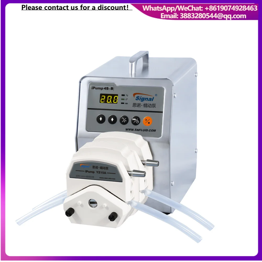 Adjustable Speed 220V AC Stepper 2-Channel Lab Dosing Peristaltic Pump Water Compatible IPump 4S-B Model RoHS CE Certified