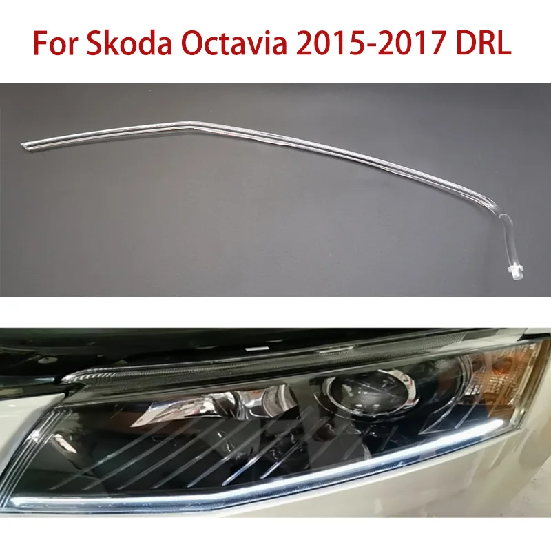 

Daytime Running Light Car Headlight DRL Light Guide Tube Headlight Angel Eyes Light Guide Strips For Skoda Octavia 2015-2017