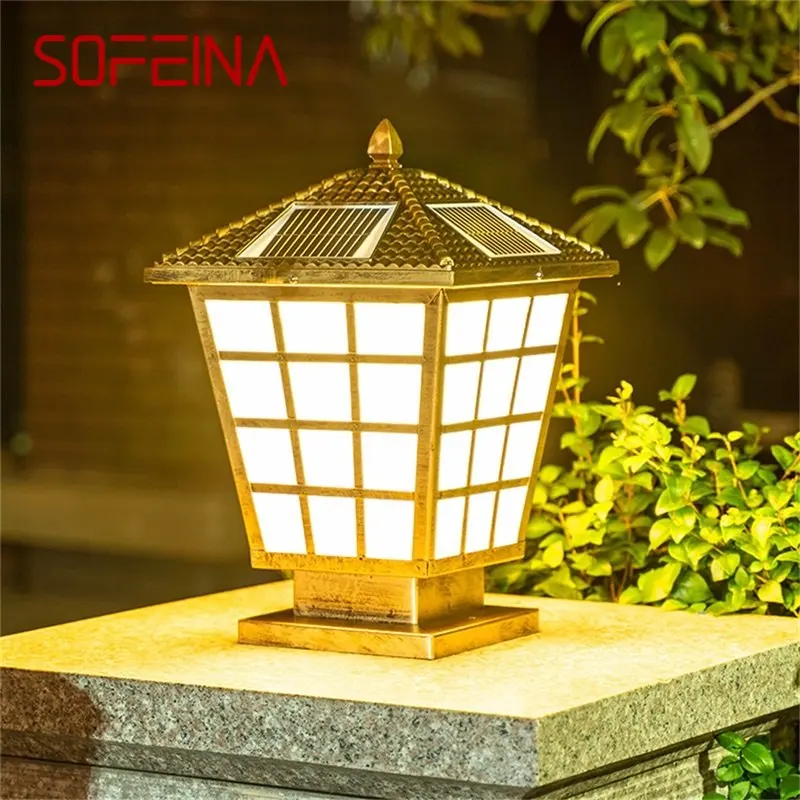 

SOFEINA Classical Solar Modern Wall Light LED Waterproof IP65 Pillar Post Lamp Fixtures for Home Garden