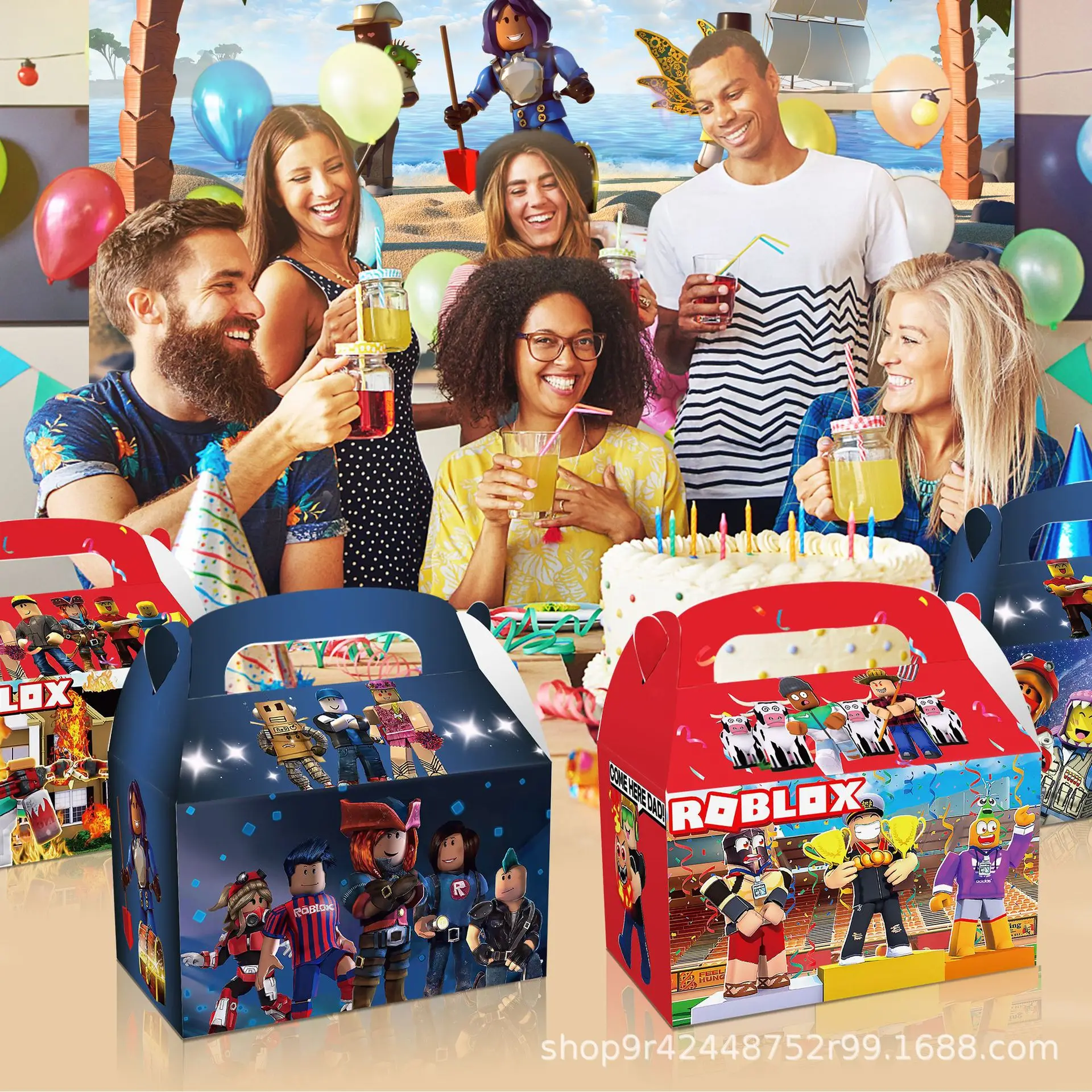 Roblox اللبنات كاندي سولجر هدايا الحفلات الحلوى صناديق الورق المحمولة أكياس الورق