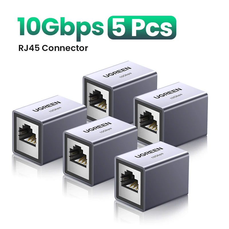 Ugreen Rj45 Connector 10Gbps Netwerk Extender Extensie Voor Cat8 Cat7 Cat6 Ethernet Kabel Adapter Gigabit Vrouw Naar Vrouw