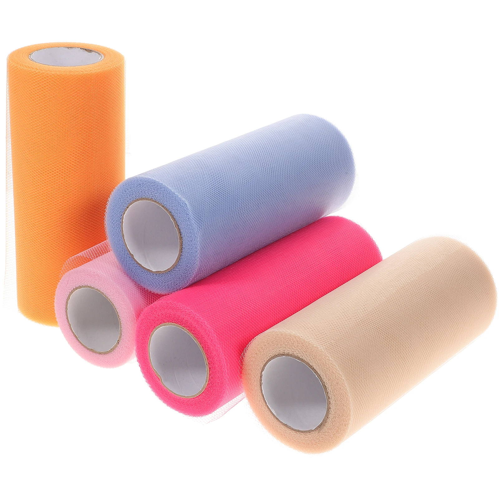 

5 Pcs Mesh Roll Draping Wedding Decorations DIY Tulle Yarn Ribbon Medium Hard
