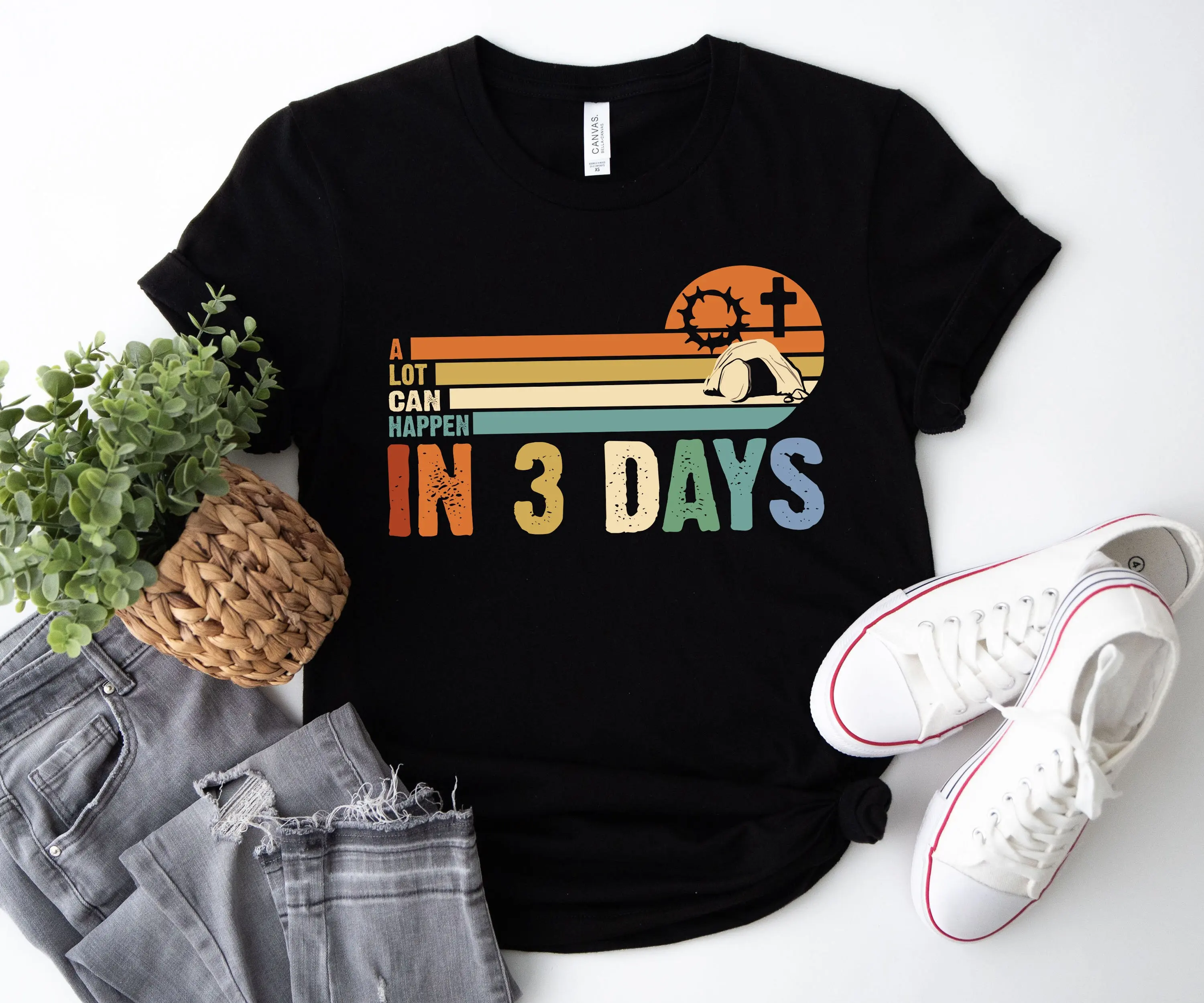 الكثير يحدث في 3 أيام تي شيرت عيد الفصح خمر انه يرتفع يسوع