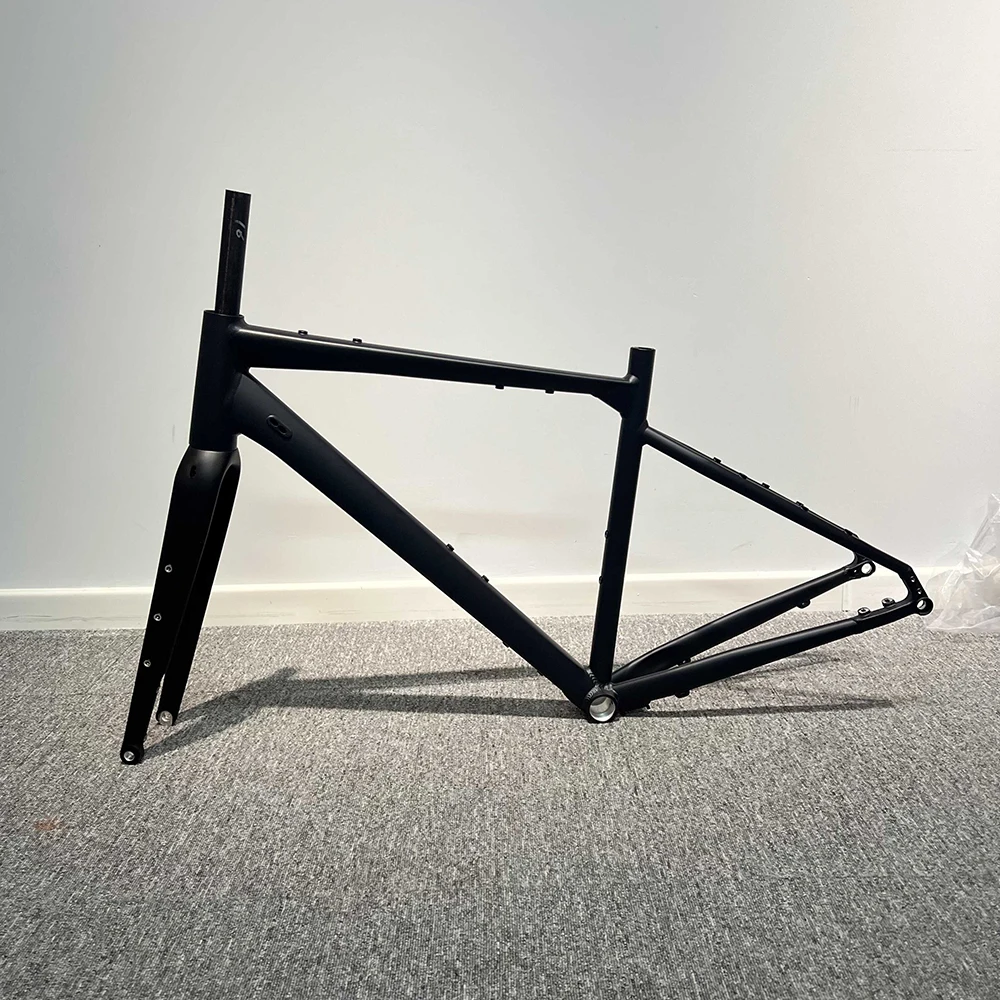 Gravel Road Bike Frame Flat Welding Process Carbon Fiber Front Fork 45cm/48cm/53cm/59cm Aluminum Alloy Road Bicycle Frame