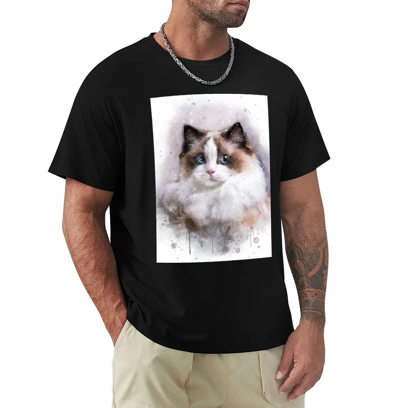 Ragdoll watercolor T-Shirt Industrial Work Tee Shirt