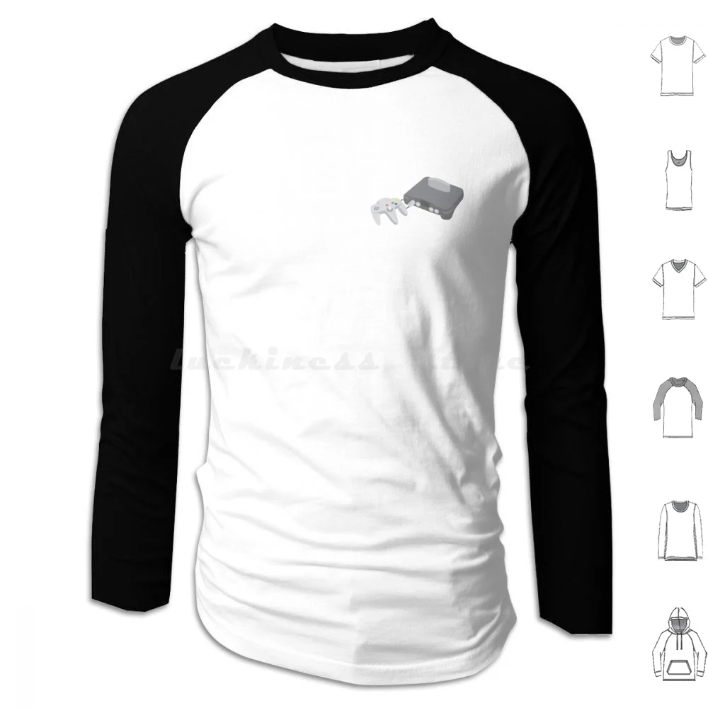 N64 Hoodies Long Sleeve Console Video Games Games Geek Gamecube N64 Super Retro Vintage Simple Switch Controller